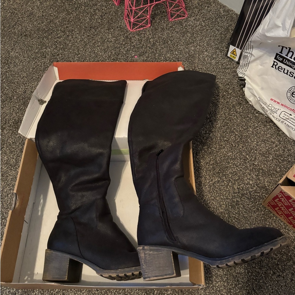 SO Black Over the Knee Boots Classic Style